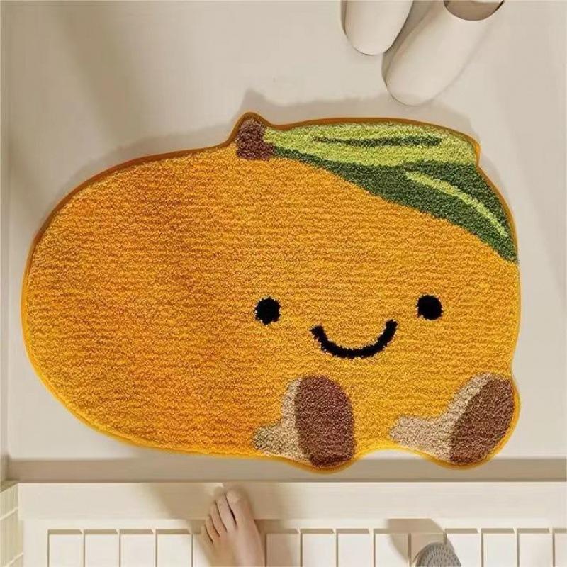 Little Fresh Fruit Special Imitation Cashmere Carpet Warm Machine Washable Bathroom Door Carpet Porch Mat Home Decor