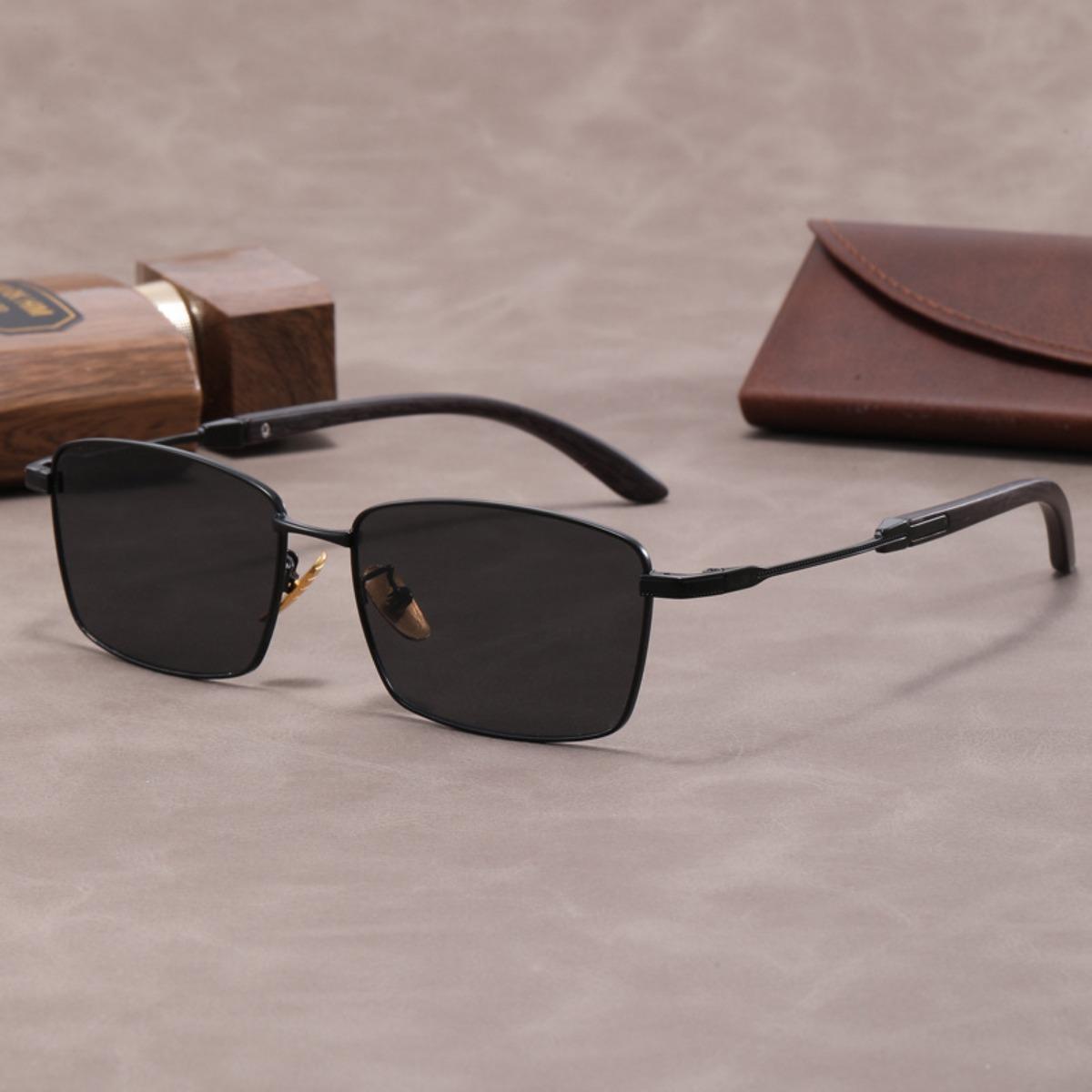 

Chic Mens Metal Sunglasses Aluminum Magnesium FrameDesign Driving Sun Glasses Men Vintage Man Eyewear Anti-glare UV400