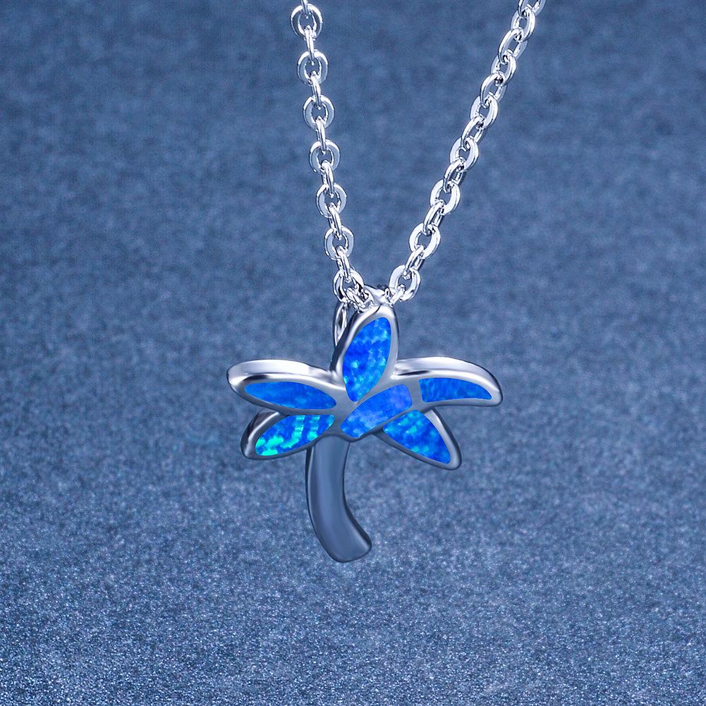 European and American Coconut Tree Pentagram Pendant Necklace with Versatile Temperament and High End Feel