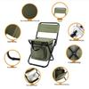 Portable Folding Chair with Insulated Storage Bag and Backrest for Outdoor Camping and Fishing Activities