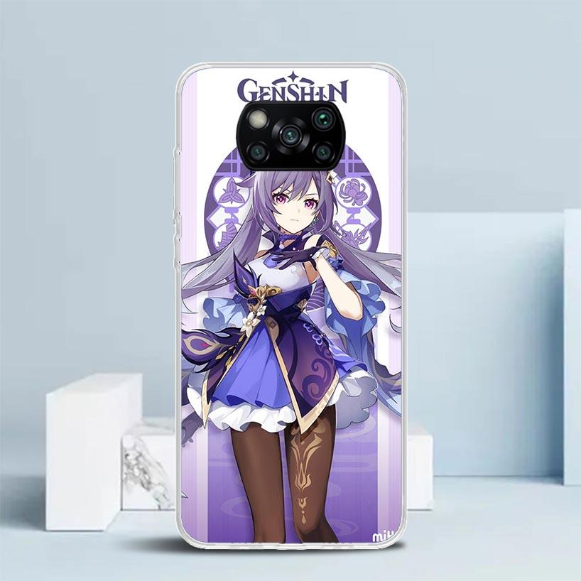 Keqing Genshin Impact Phone Case For Xiaomi Poco F7 Ultra X5 X6 X7 Pro M7 Redmi 15C 15 13C 13 12C 12 10C 10 10A 9 9C 9A 9T Cover