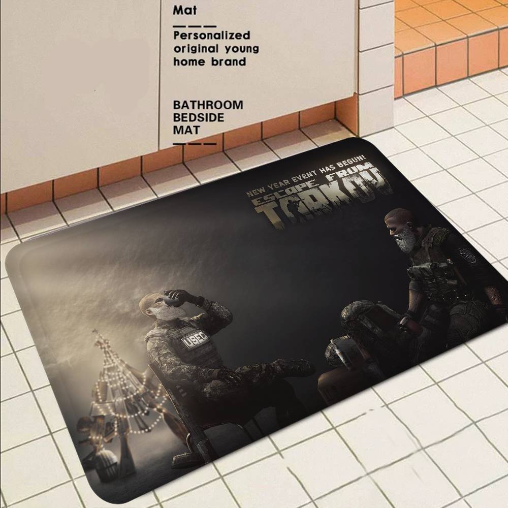 Game Escape From T-Tarkov Bathroom Mat Non-Slip Laundry Room Mat Laundry Decor Balcony Child Living Room Toilet Rug