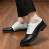 New Men's British Pointed Black with White Shoes Male Wedding Dress Prom Homecoming Gentleman Footwear Sapato Social Masculino