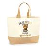 Tote Bag - PLANETEE - Marie-Laure Paws Off Bear - Printed Jute France - Sturdy Handles - Eco-responsible