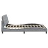 LED Bed Frame without Mattress Light Grey 160x200 cm Fabric