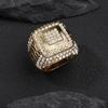 Versatile European & American Gold-Plated Copper Ring with Micro-Set Zircon for Men