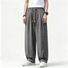 2026 Men New Chinese Style Imitation Linen Casual Pants Loose Lantern Harem Pants Elastic Waist Lightweight Trousers Streetwear