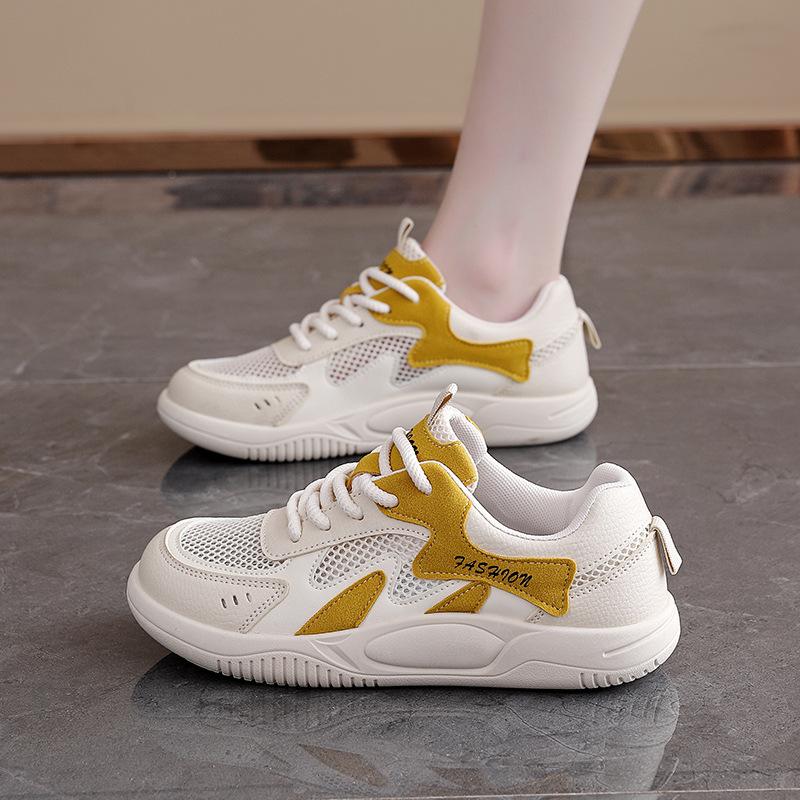 2025 little white shoes children's summer new Korean version of leisure sports versatile breathable mesh board shoes women HY6662
