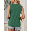 Women's sleeveless vest T Shirt Yellow-green floral butterfly print casual round-neck top Soft, skin-friendly, breathable, comfortable, machine