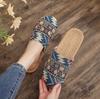 Ethnic Style Rhombus Bag Head Slippers Women's New Cloth Large Size Slippers Wholesale Linen Couple Comfortable Cotton and Linen Home