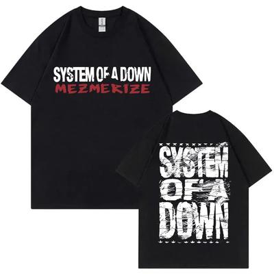 Sommer Herren Rock System of A Down Mezmerize Band Album Print T-Shirt Vintage Alternative Metal Musik Harajuku Kurzarm