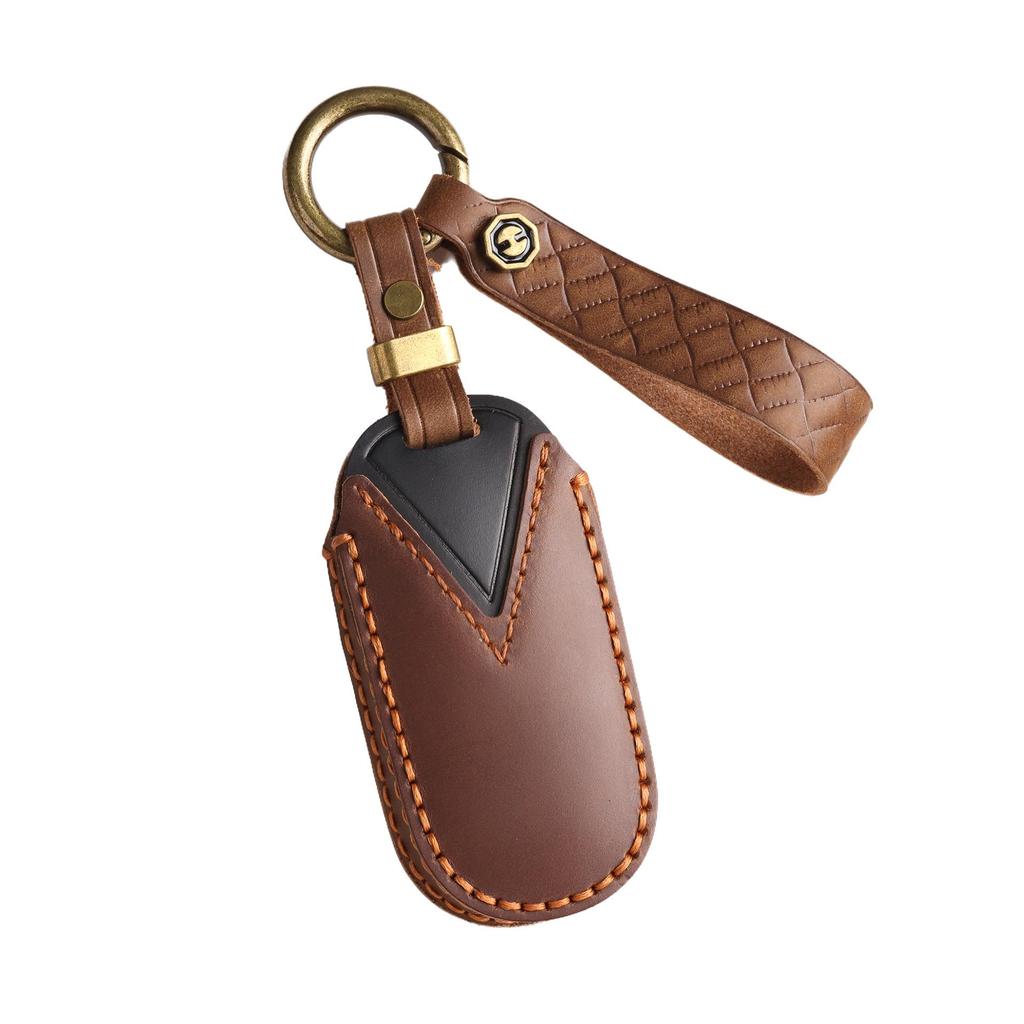 Genuine Leather Jeep Key Cover for Grand Commander & Grand Cherokee - Handmade Protective Shell with Buckle