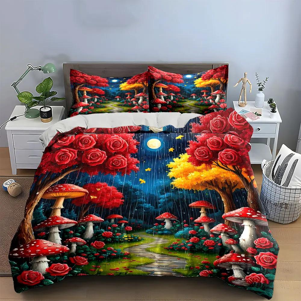 Fairy Forest Decorative Set Soft Comfortable Duvet Cover Bedding Set Included 1*Duvet Cover & 2*Pillowcases Gift