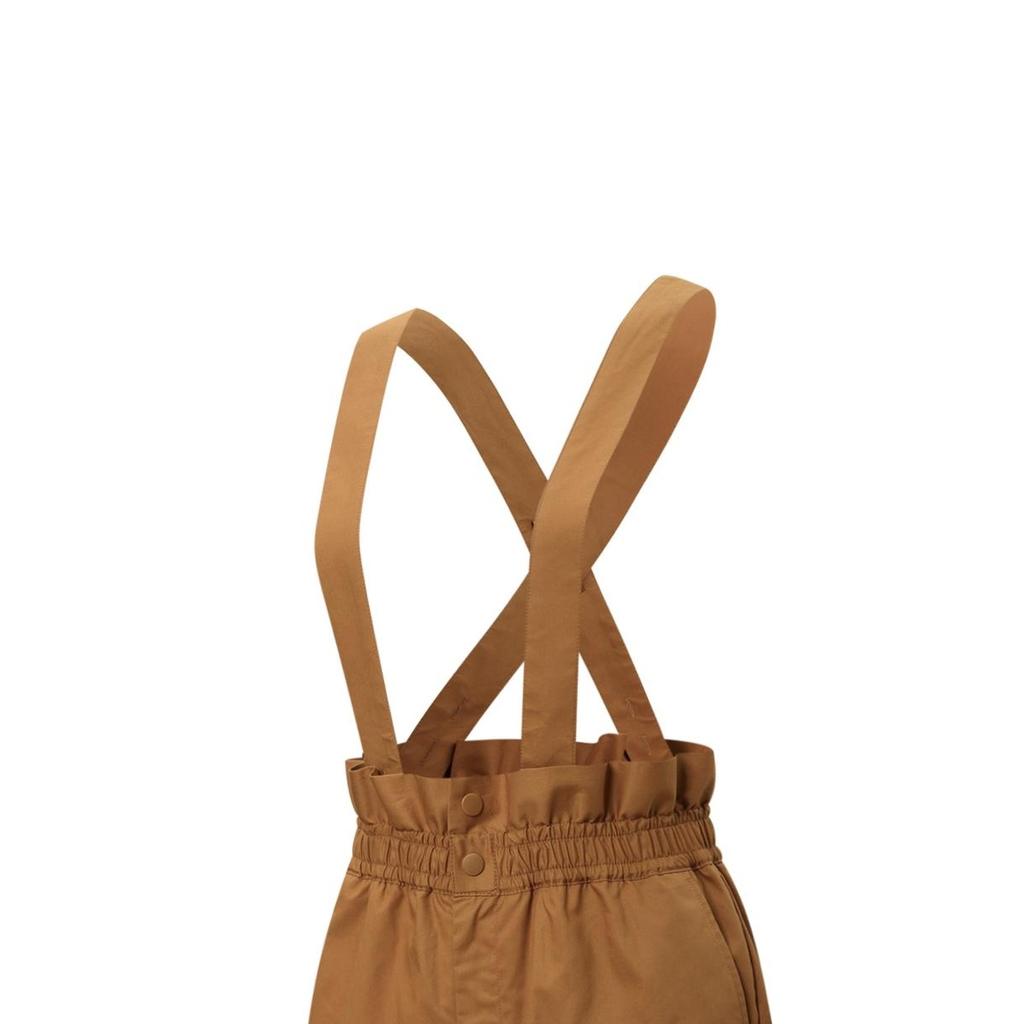 Puma Solid Color Brand Logo Snap Button Elastic Cotton Suspender Shorts Women shorts Yellow 537516-74