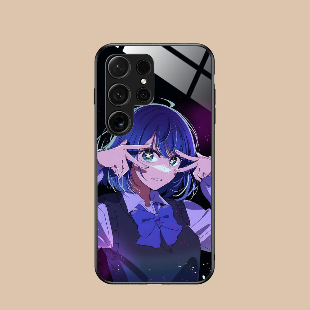 Oshinoko Akane Kurokawa Phone Case for Samsung Galaxy S26 S25 S24 S23 S22 S21 S20 Note20 Plus FE Ultra Glass Colorful Cover