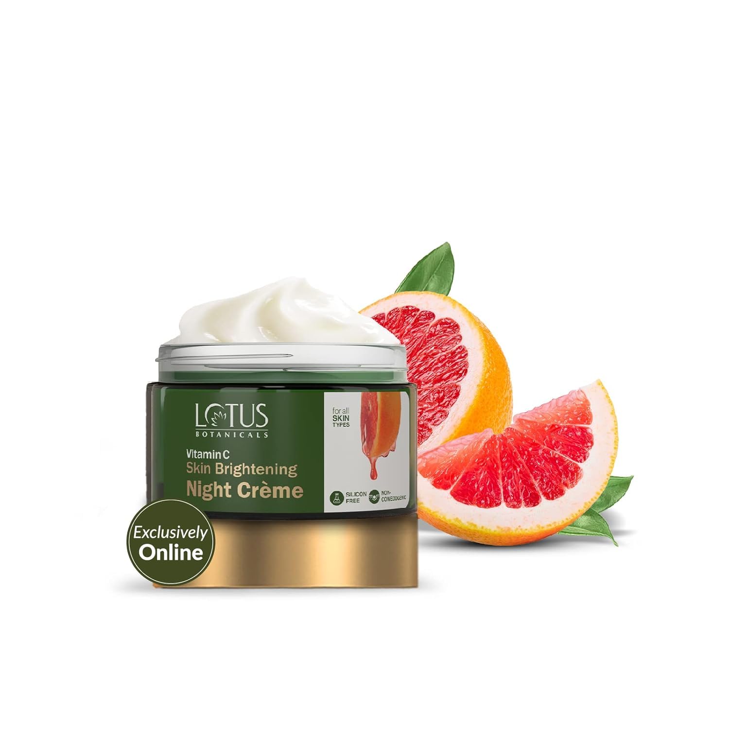 Lotus Botanicals Ночной крем для осветления кожи с витамином С | 100x витамина С | Осветляет, Восстанавливает, Регенерирует кожу за ночь | Без парабенов