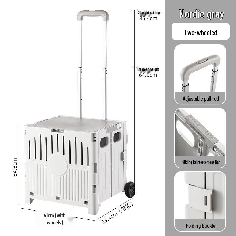Portable Stair-Climbing Trolley: Folding Cart for Groceries, Camping, and Outdoor Use