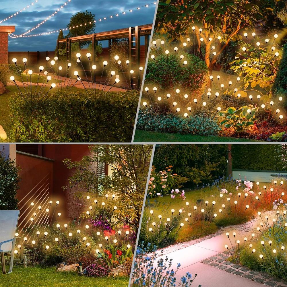 Solar Firefly Lights Outdoor, 2 Lighting Modes Wind Sway Twinkle Solar Garden Lamp IP65 Waterproof Decor Light for Yard Patio Path Lawn