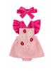 Adorable Baby Girl Set Watermelon Print Romper with Matching Headband and Ruffle Bloomers Summer Outfit for Infants