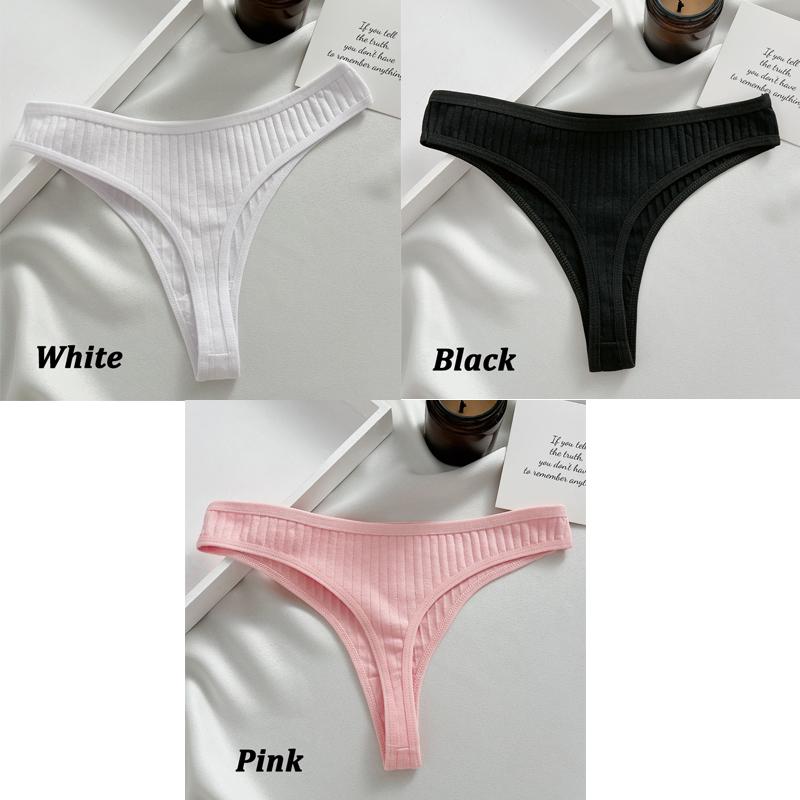 

FINETOO 3 шт./компл. женские хлопковые стринги сексуальные трусики-стринги с низкой посадкой нижнее белье женское дышащее мягкое нижнее белье однотонные трусы S&1 Set