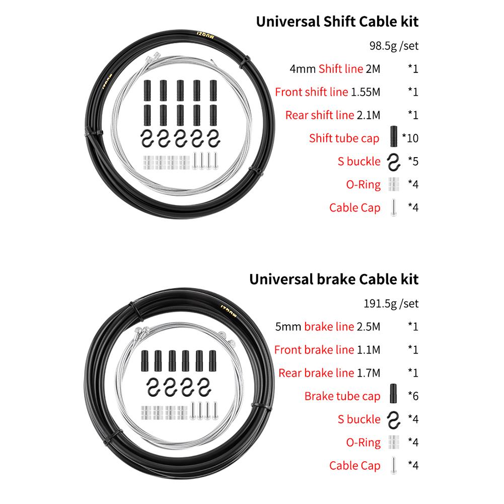 MTB Road Bike Brake Cable Shift Line Set Universal Transmission Tube Bicycle Shift Cable Oil Pipe Front And Rear Brake Lines Kit