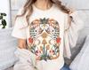 Boho Floral Art Nouveau T-Shirt, Mystical Wildflower Shirt