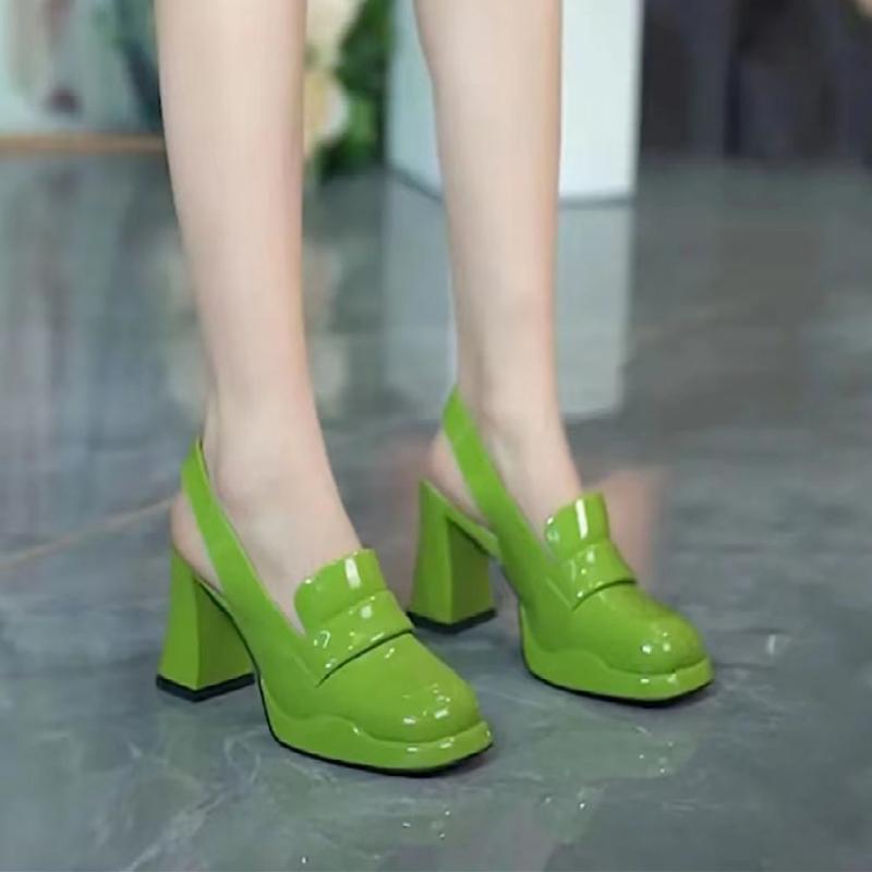 Maogu Round Head Slingbacks Ladies High Heels Spring Autumn Fashion Sandals Slip on Women Platform Pumps Ladies Shoes 2024 New