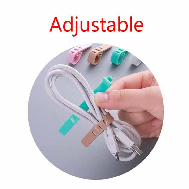 4Pcs Cable Winder Silicone Cable Organizer Wire Wrapped Cord Line Storage Holder