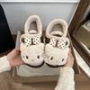 Cute kitten bow cotton shoes women's season new velvet warm bag head cotton shoes women