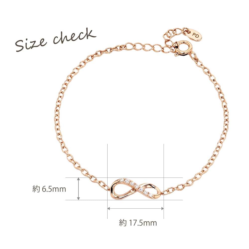 Pinky and Diane Silver Pink Gold Plated Bracelet with Infinity Cubic Zirconia (VBLPD53224)