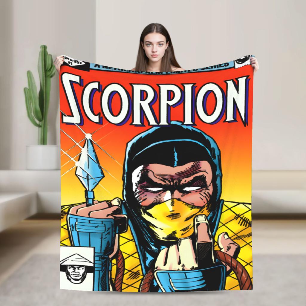 Mortal Kombat Smoke MK Blankets Fleece Warm Throw Blankets for Bedroom Sofa Bedspread