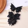 Classical Halloween Festival Girl'S Chunky Leather Bat Hair Bow Clip Wholesale Diy Hair Accessories Headwear Barrette