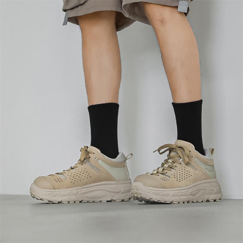 Fashion Men's hiking shoes Fashionable street versatile style Outdoor leisure walking Daily office party Thick soled Breathable shoes