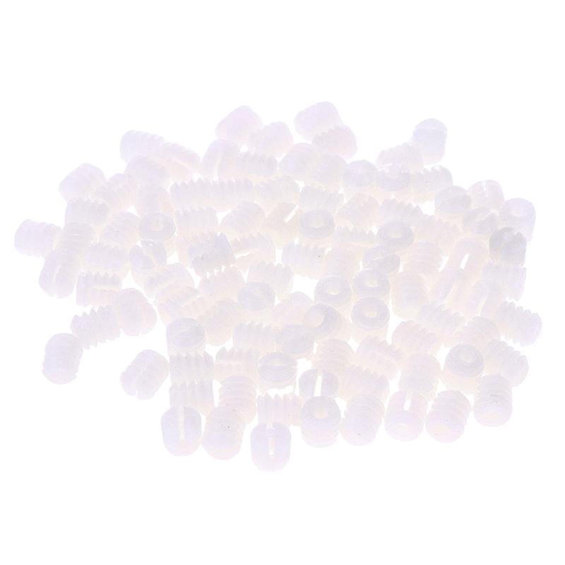 100 Stück weiße Kunststoffdübel, robustes Muttern-Set, Schraubendübeleinsätze, Badezimmer, Küche, Kunststoff, vorgeformte Gummigranulate