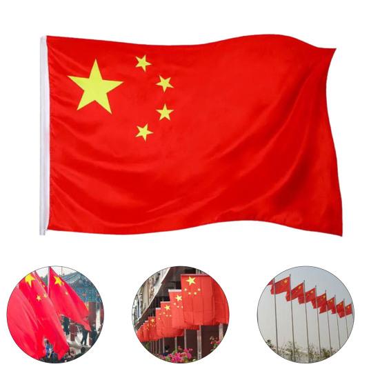 Kina Flag Ikke-falmende Tyk Polyester Levende Farve Kinesisk Nationalt Banner til Udendørs