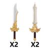 Military Medieval Building Blocks Soldier Warrior Waffen Accessories Sword Battle Axe Hero Villain Series Double-edged Sword Toy