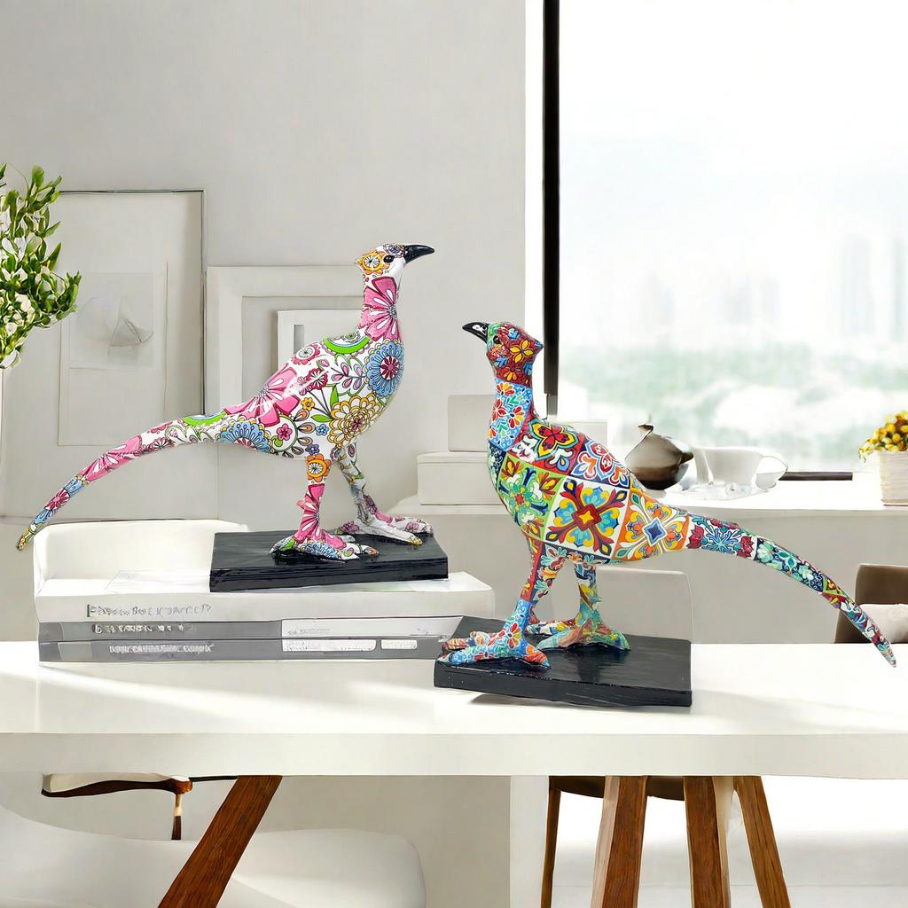 Nordické Jednoduché Ptáček s Dlouhým Ocasem Vodní Transfer Pryskyřičné Řemeslné Ozdoby Domácí Obývací Pokoj Kancelář Dekorace Výstavní Síně