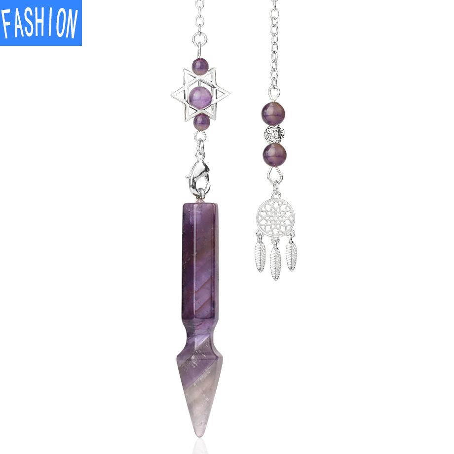 

Модные ювелирные изделия из натуральных кристаллов, умный маятник, универсальный конический кулон для мужчин и женщин Amethyst