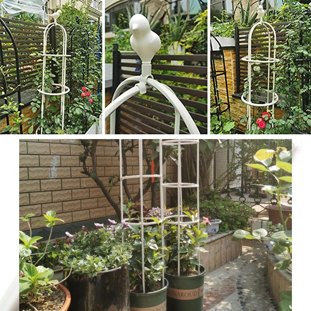 6ft Garden Obelisk Trellis for Climbing Plants-Rustproof Metal Pipe with Heavy Duty Plastic Coated, Garden Outdoor Indoor Potted