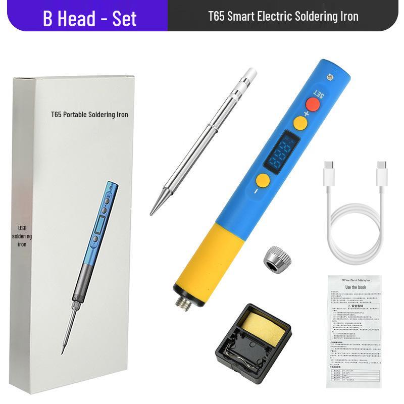 

T65 Smart Electric 65W Portable Soldering Iron with Adjustable Temp Control, QC/PD Power Support, Digital Display, Constant Temp, Type-C.