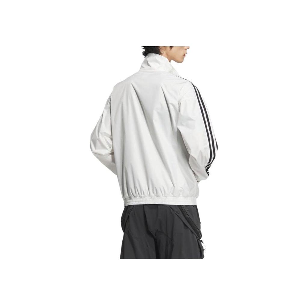 Adidas Color Block Retro Sports Jacket With Stand Collar Unisex Jacket Bright-White JI7535