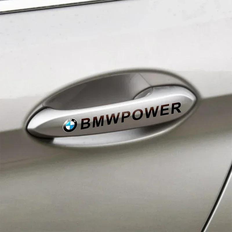 X5 B4 For BMW M 4PCS Car badge For BMW Power Decal Car Door Handle Sticker For BMW X1 X3 X5 X6 M3 M5 M6 E46 E39 E90 E60 E36 E39