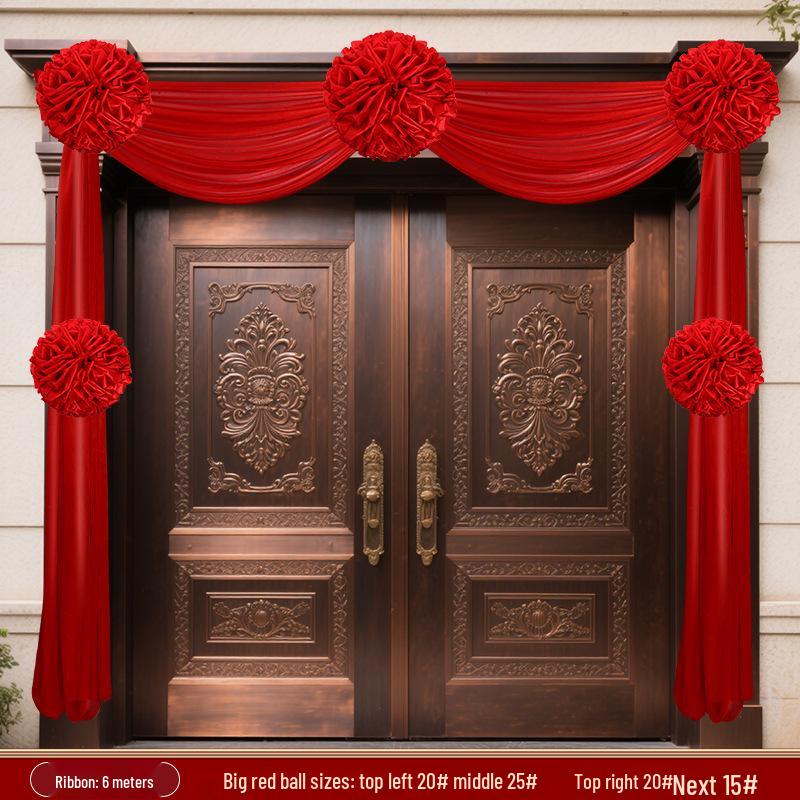 Červená hortenzie Dekorace dveří pro svatby nebo oslavy nového domova