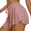 Women Shorts Wear-resistant Elastic Drawstring Flowy Biker Shorts Butt Scrunch Skirt for Yoga