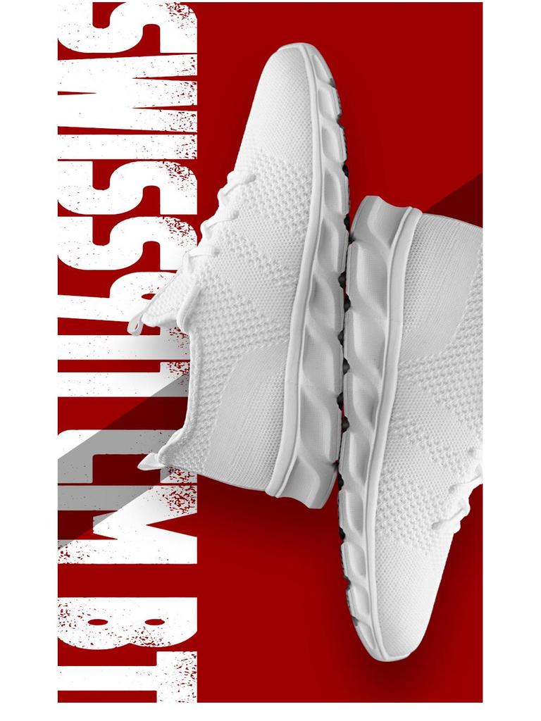 Plus Size Men's 48 Lightweight Flyknit Running Shoes - Trendy, Breathable Casual Sports Sneakers for Summer