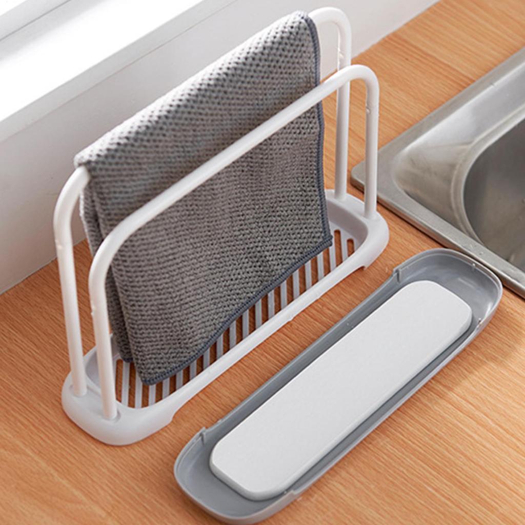 1Pcs Kitchen Towel Storage Rack Sponge Drain Shelf Plastic Dishcloth Stand Home Organizer Holders Bathroom Gadgets
