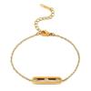 18K Colorfast Titanium Steel Necklace & Bracelet Set with Geometric Oval Frame and Zircon Pendant