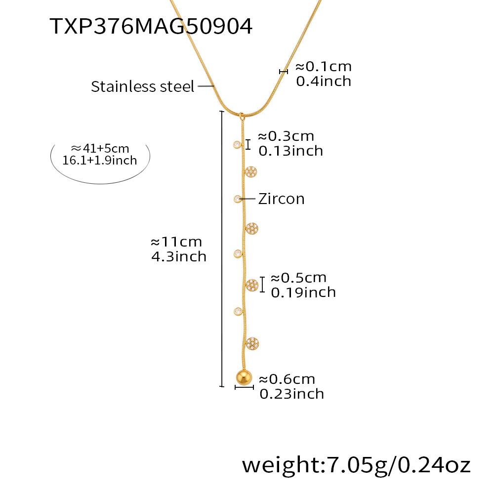 Lariat Y Necklace Matching Bracelet In Stainless Steel 18k Gold Plated With Zircon Flower Chain Necklaces Bracelets For Women