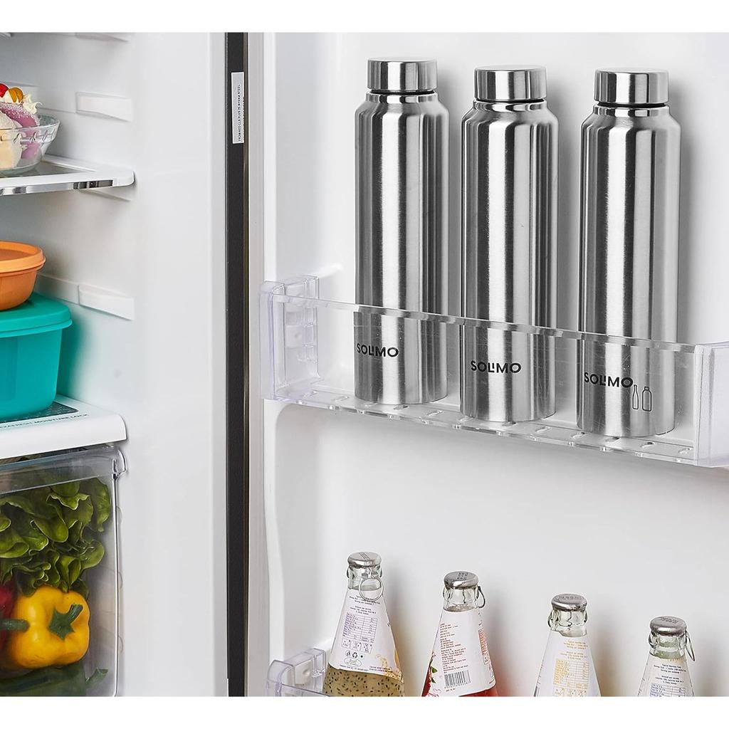 Slim Stainless Steel Water Bottle, Set of 3, 1 Liter Each