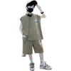 2024 Stylish Boys' Summer Outfit: Trendy Sleeveless Vest and Sportswear Set for Middle and Older Kids